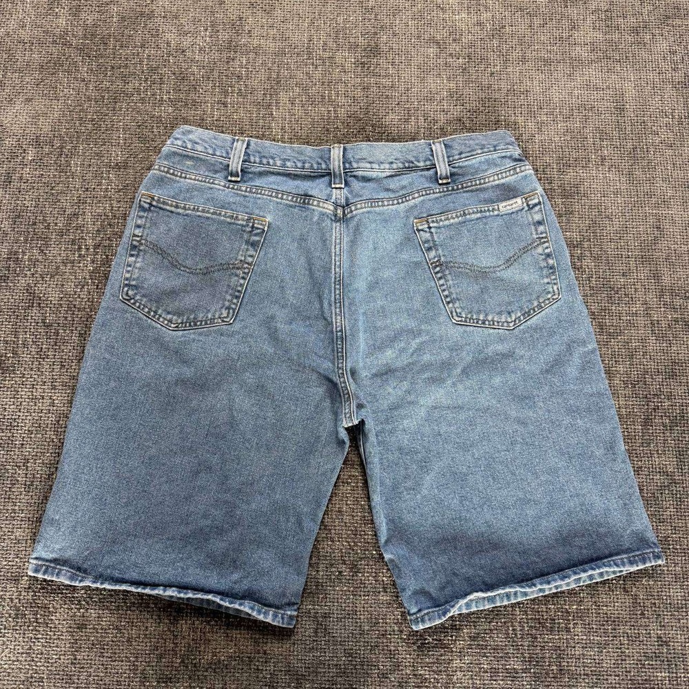 Carhartt Denim Shorts Mens 40 Light Wash Blue Distressed Relaxed B354 LCW